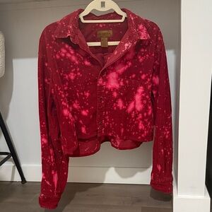 St. John's Bay Red Bleached Cotton Corduroy Shirt